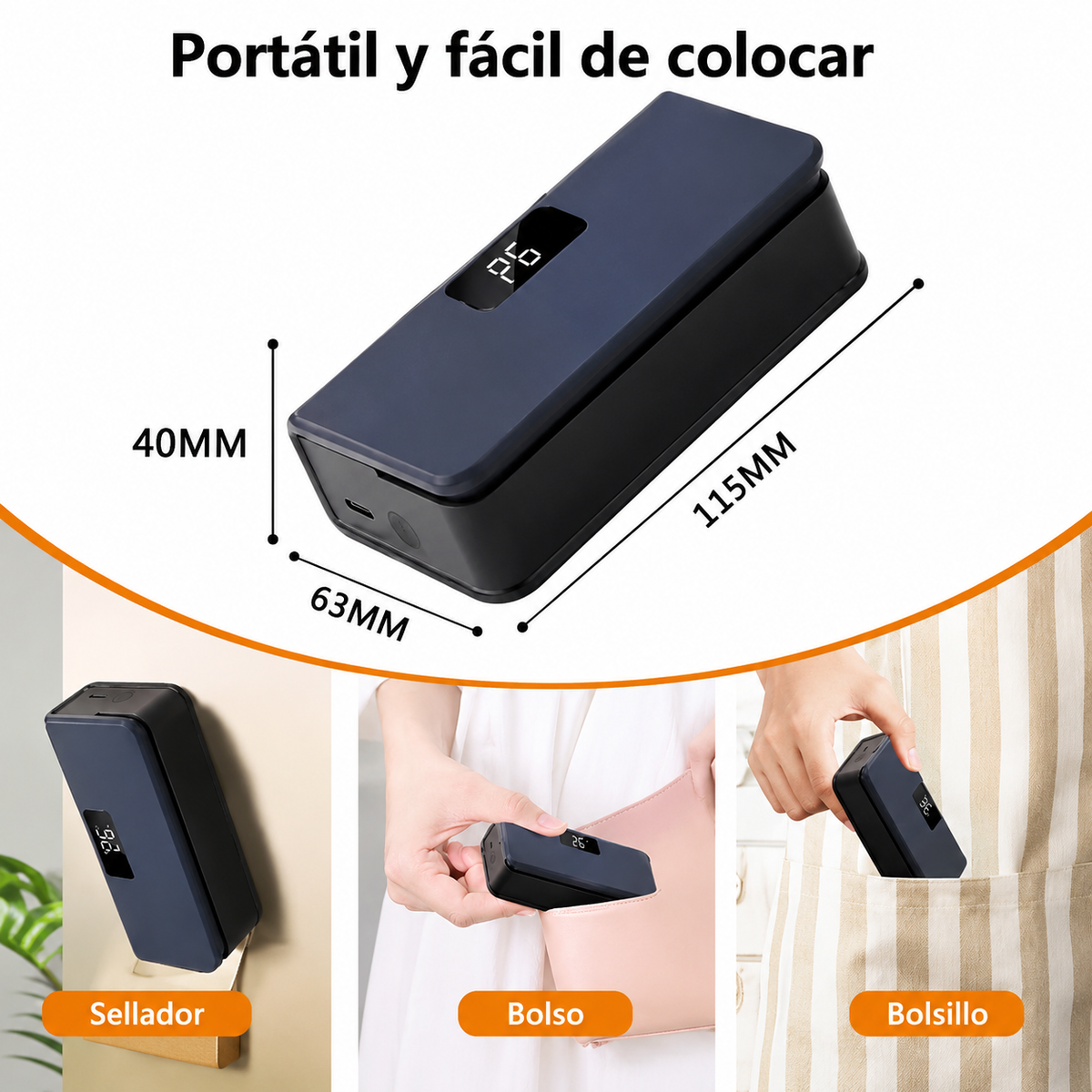 Sellador de bolsas de plástico, Mini máquina de sellado de bolsas térmicas 2 en 1
