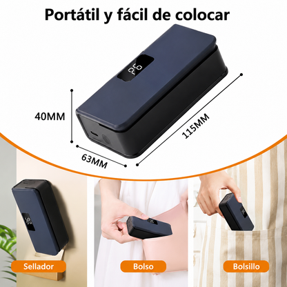 Sellador de bolsas de plástico, Mini máquina de sellado de bolsas térmicas 2 en 1