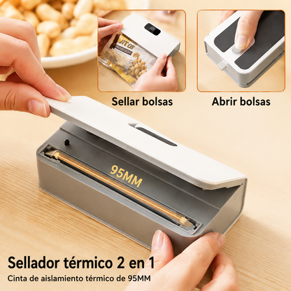 Sellador de bolsas de plástico, Mini máquina de sellado de bolsas térmicas 2 en 1